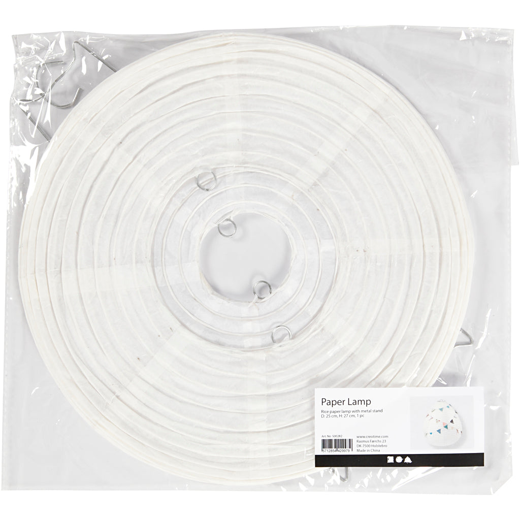 Lampada di carta di riso caduta bianca, 27 cm
