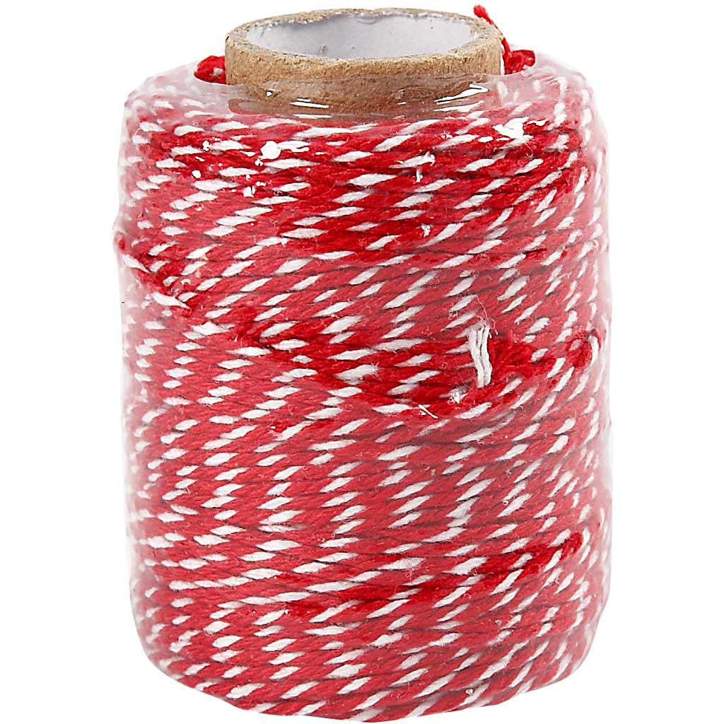 Creativ Company Cotton Cord Red Blanco, 50m