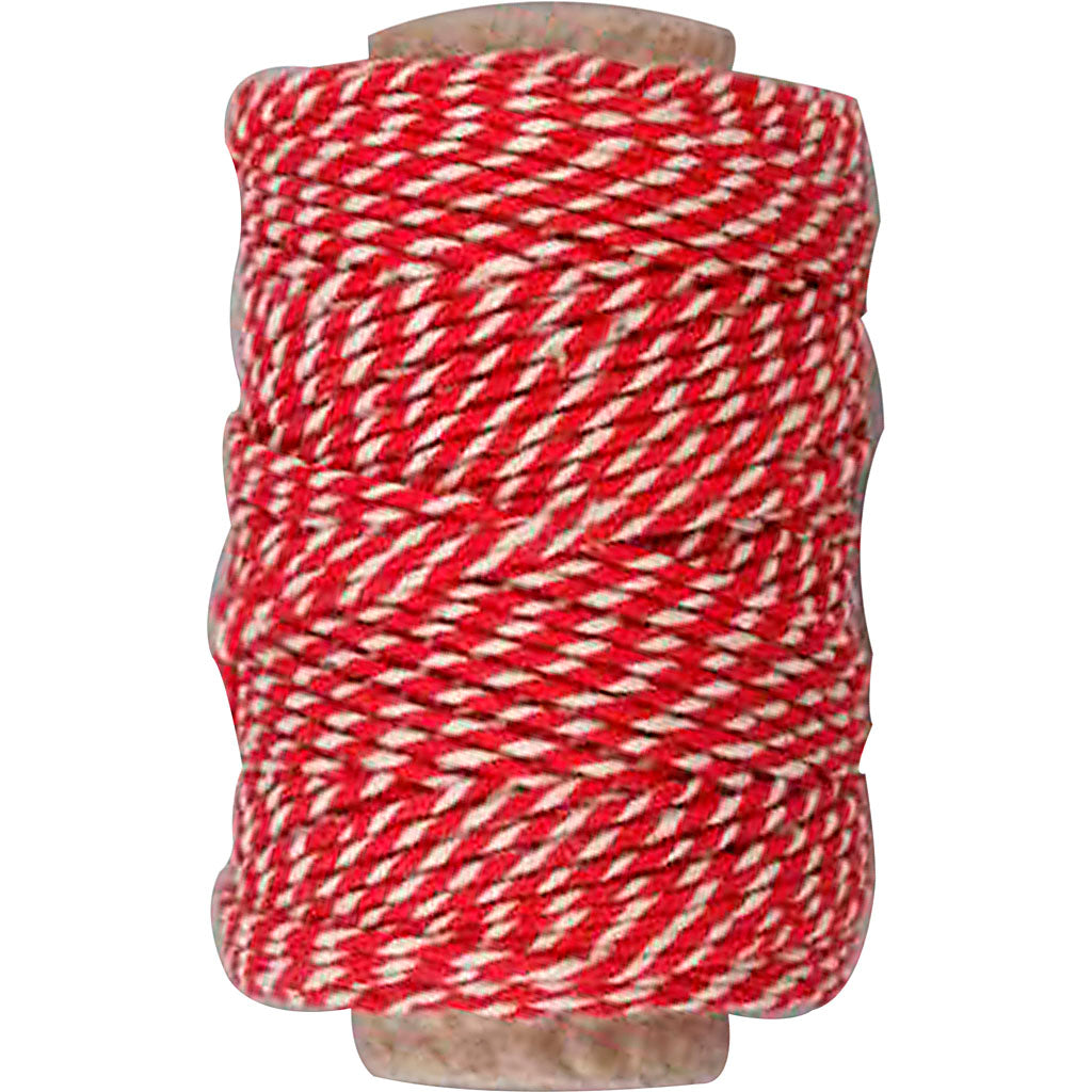 Creative Company Cotton Cord Red White, 50m