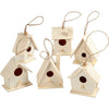 Creativ company vogelhuis hout 7cm, 6st.