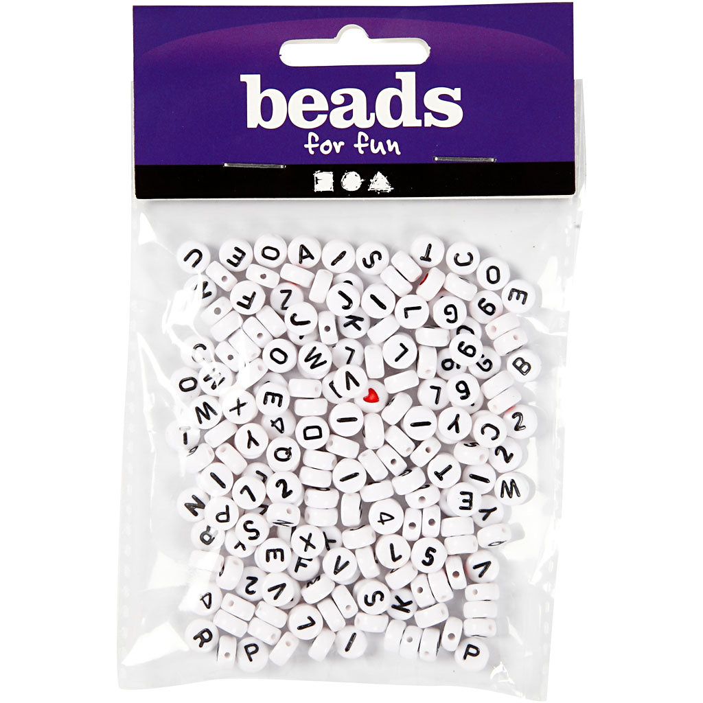 Lettere perle bianche 7mm, 200st.