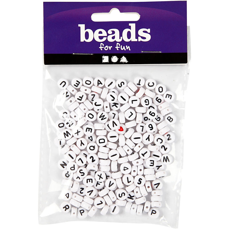 Lettere perle bianche 7mm, 200st.