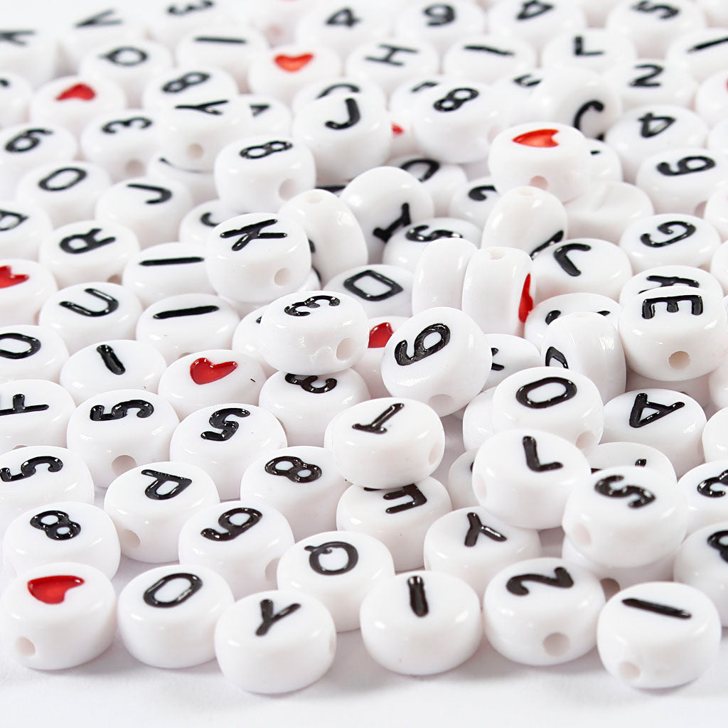 Lettere perle bianche 7mm, 200st.