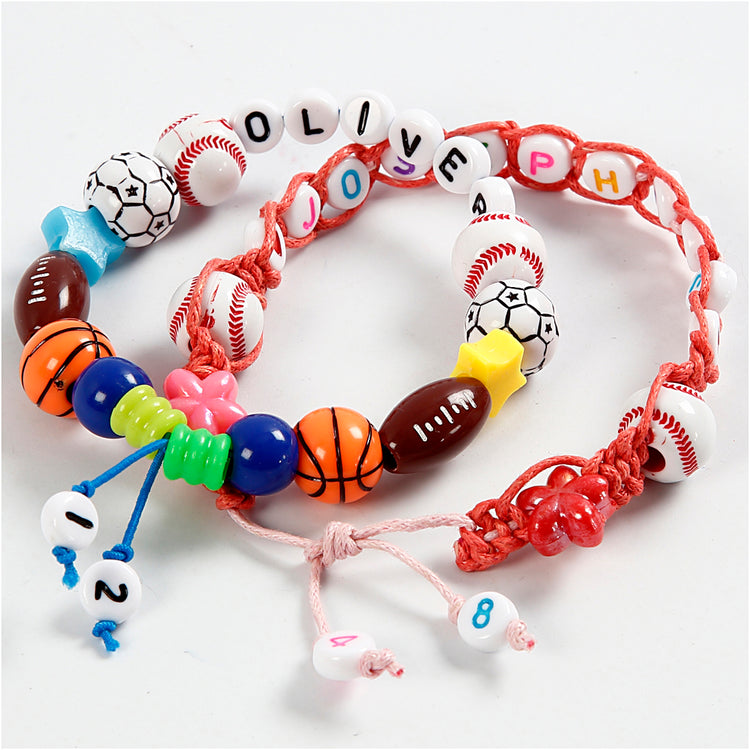 Letter beads White 7mm, 200st.