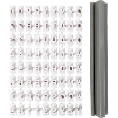 Conjunto de sellos de la empresa Createiv Letras y figuras de goma blanca