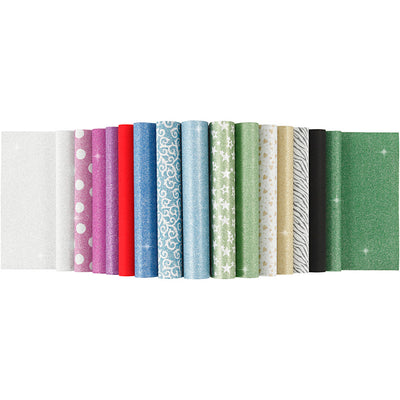 Creativ company glitterpapier blok, a4, vel 210x297 mm, 150 gr, 30 vel 1 stuk
