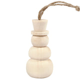 Snowman a ciondolo in legno - afbeelding 1