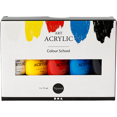 Creative Company Pigment Art Acrilic Paint Primary Colours, 5x75ml