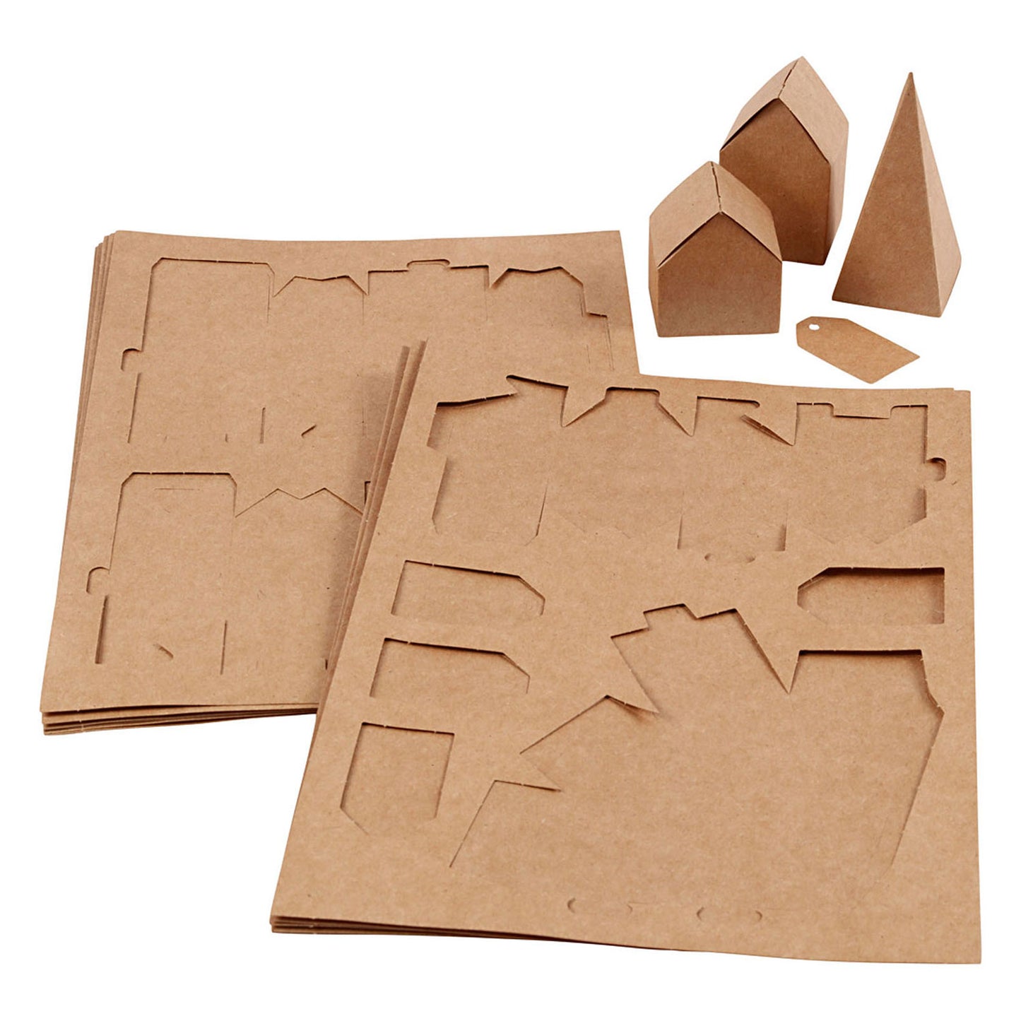 Houses and trees cardboard set
