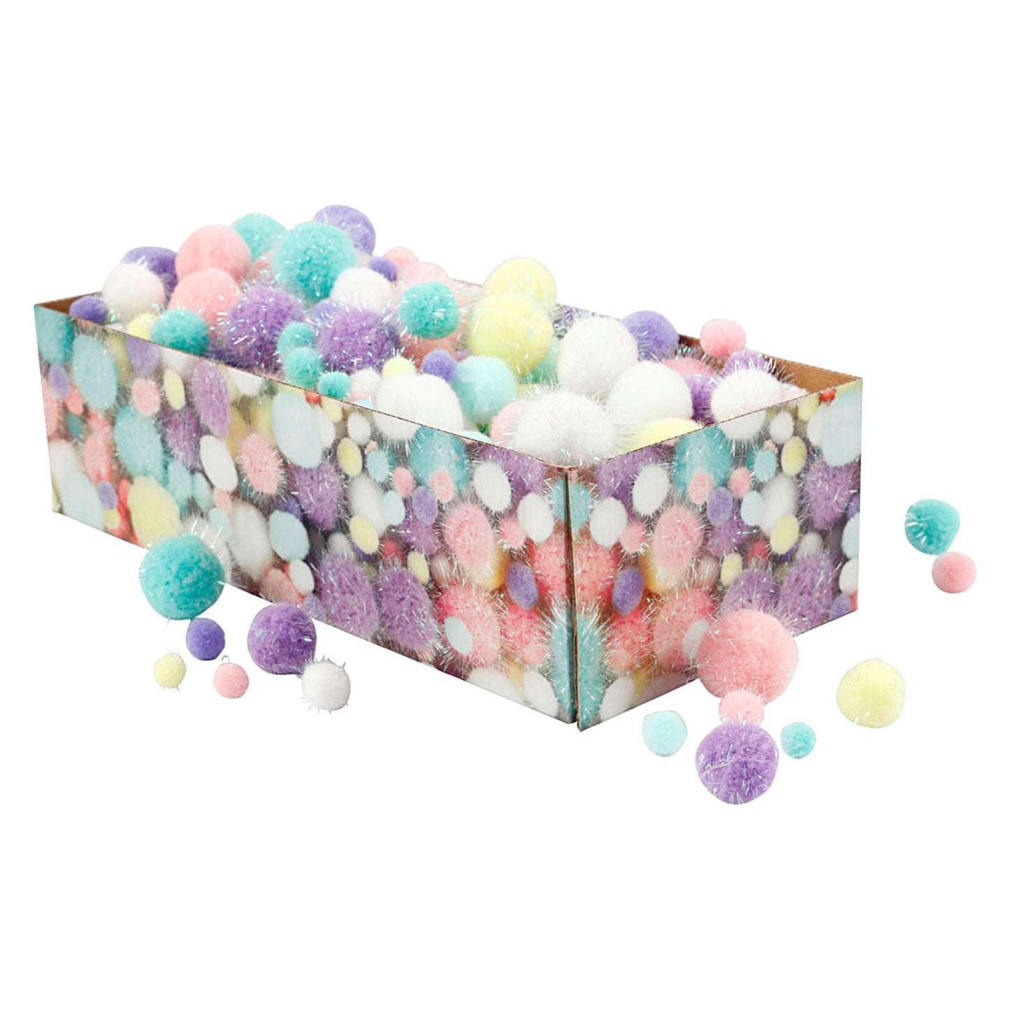 Creativ company pom-poms pastelkleuren, 400gr.