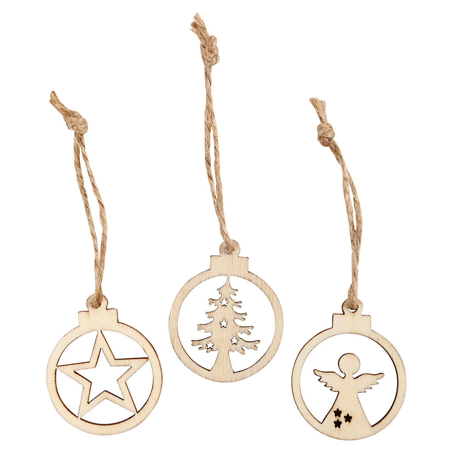 Creativ company Perchas navideñas de madera, 24 uds.
