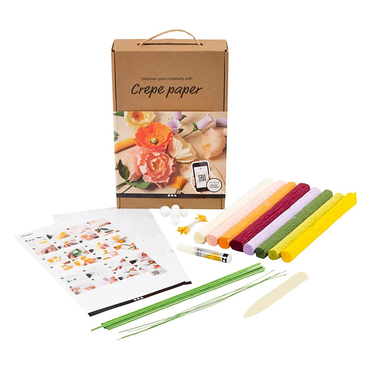 Kit per la creazione di fiori di carta crespa