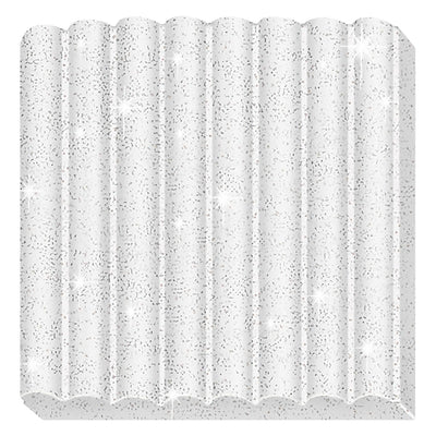 Fimo kids boetseerklei wit glitter, 42gr