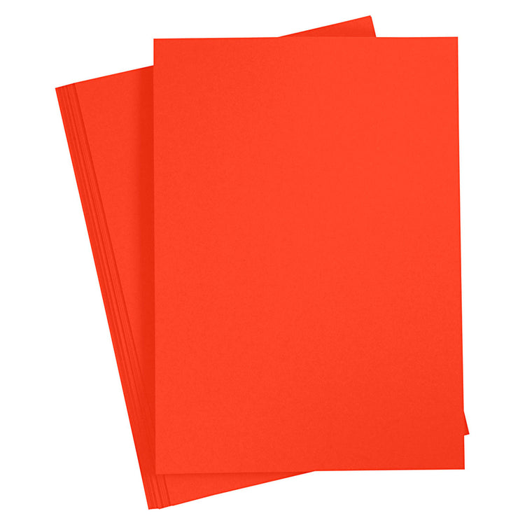 Colored cardboard bright red A4, 20 sheets