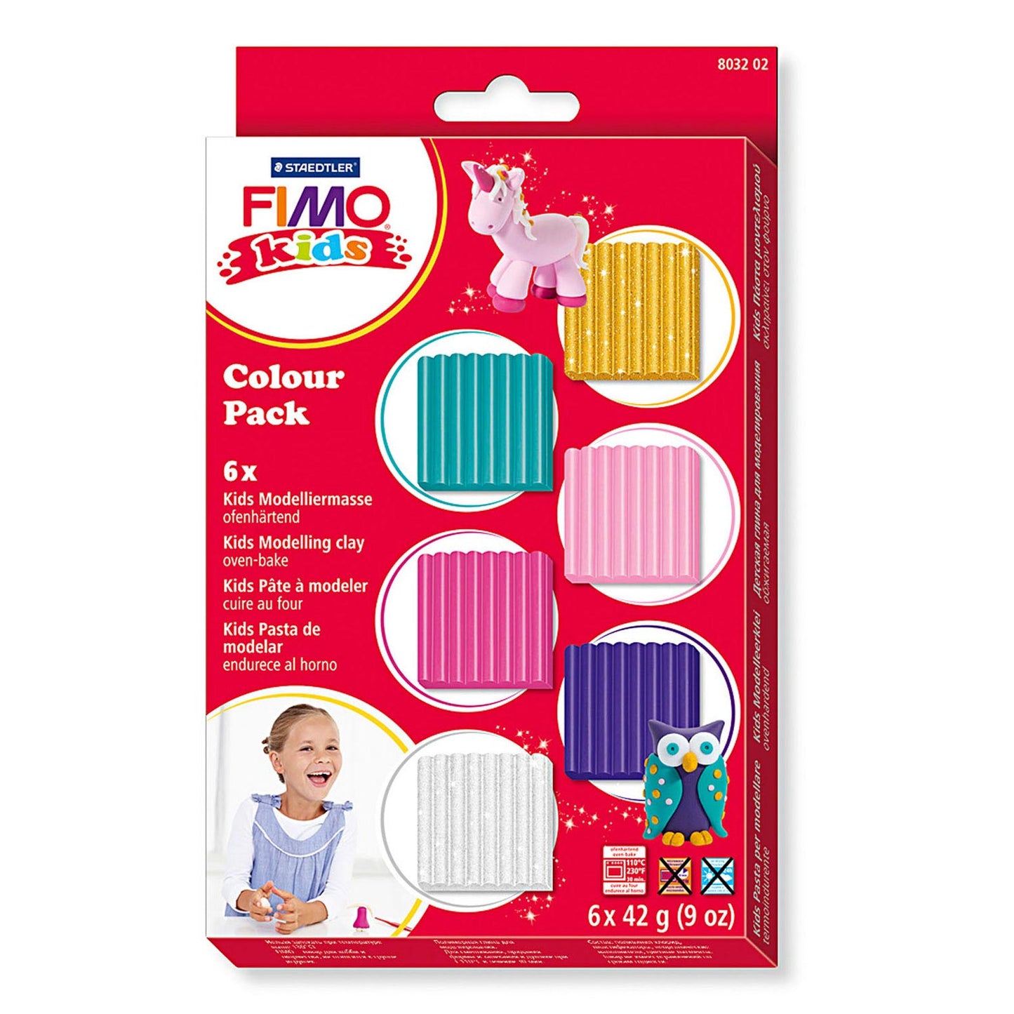 FIMO Kids Mounting Clay Extra Colours, 6dlg.