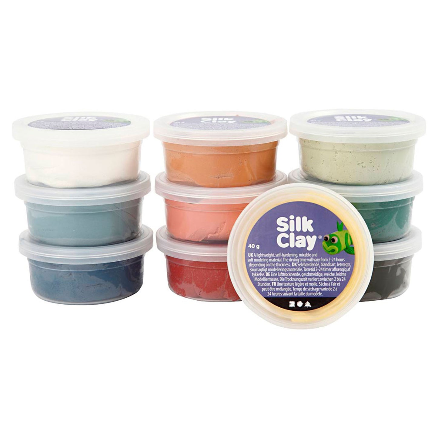 Clay di seta, colori pastello, 10dlg.