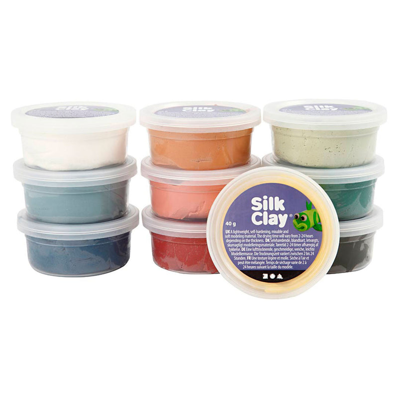 Clay di seta, colori pastello, 10dlg.
