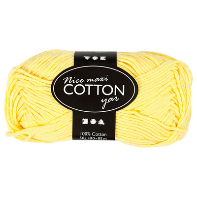 Hilo de algodón, amarillo, 50gr, 85m