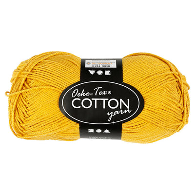 Filato di cotone, curry, 50gr, 170m