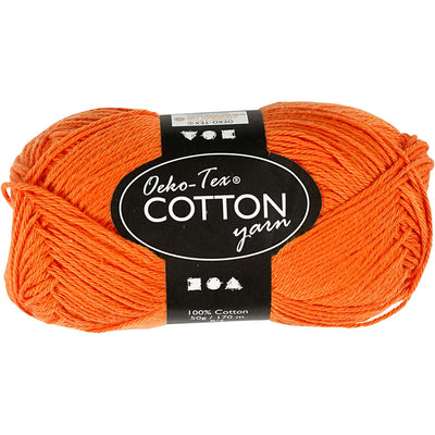 Hilo de algodón, naranja, 50gr, 170m