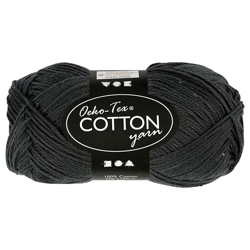 Filato di cotone, antracite, 50gr, 170m
