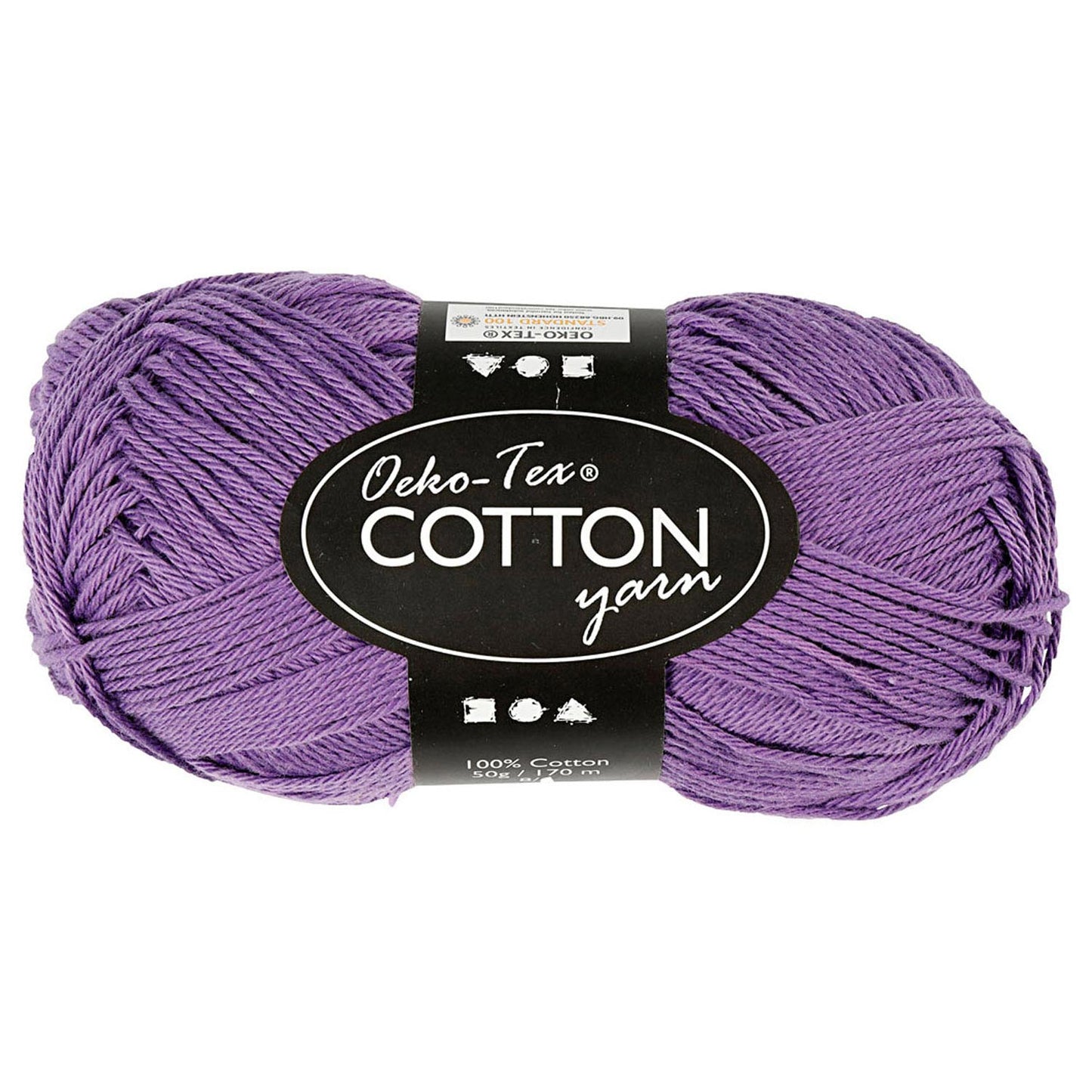 Filato di cotone, viola, 50gr, 170m