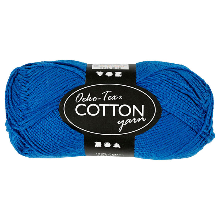 Hilo de algodón, azul cobalto, 50gr, 170m