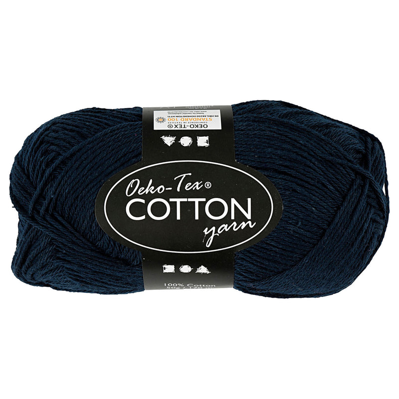 Hilo de algodón, azul oscuro, 50gr, 170m