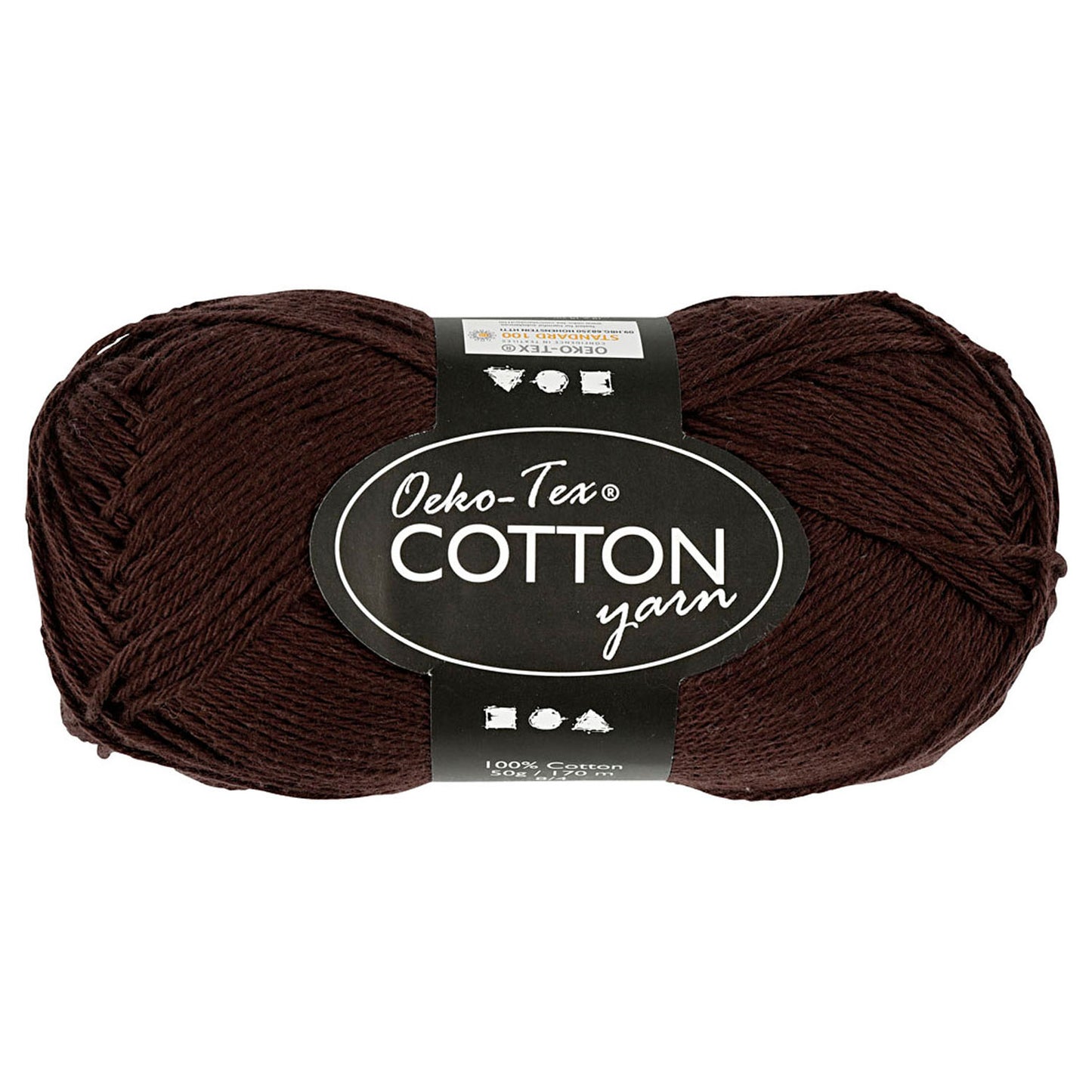 Filato di cotone, marrone scuro, 50gr, 170m