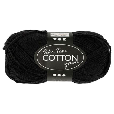 Hilo de algodón, negro, 50gr, 170m