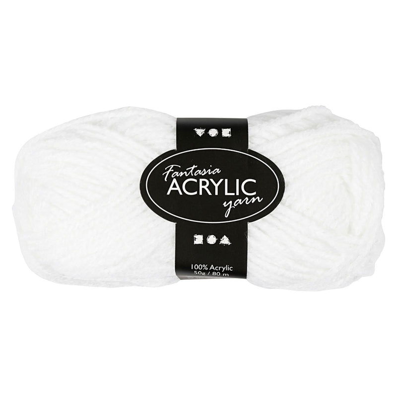 Hilo acrílico, blanco, 50gr, 80m