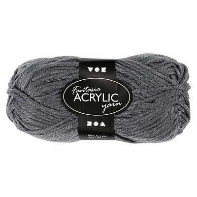 Filato acrilico, grigio, 50gr, 80m
