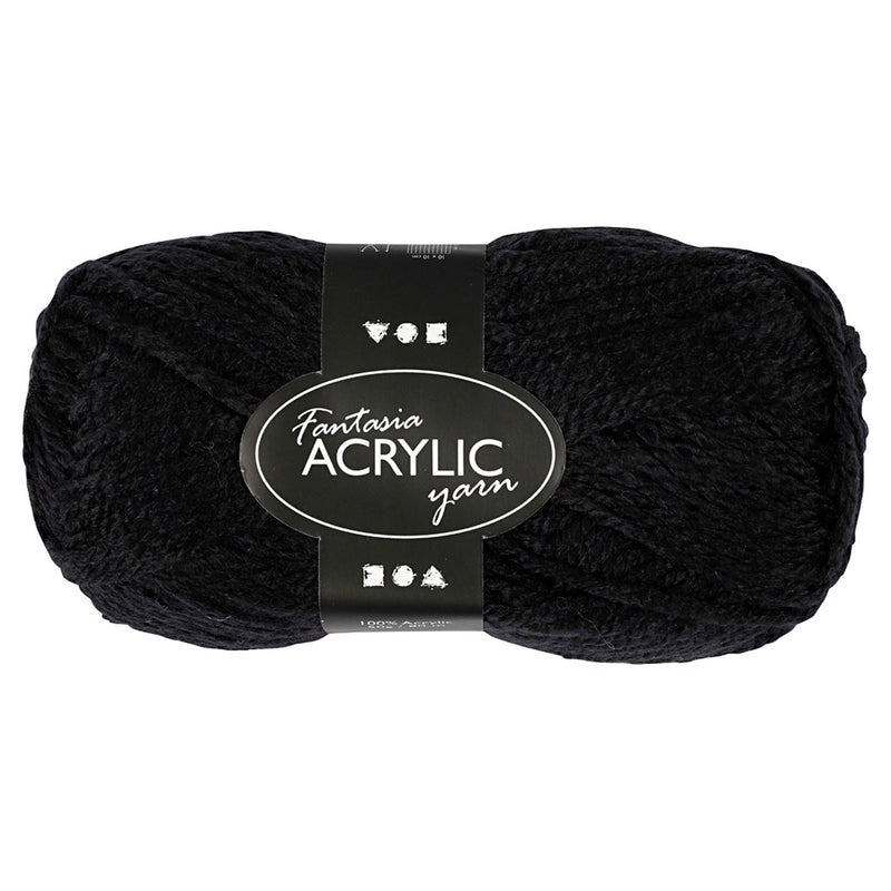 Hilo acrílico, negro, 50gr, 80m