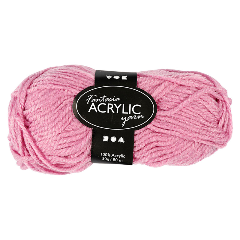 Hilo acrílico, rosa, 50gr, 80m