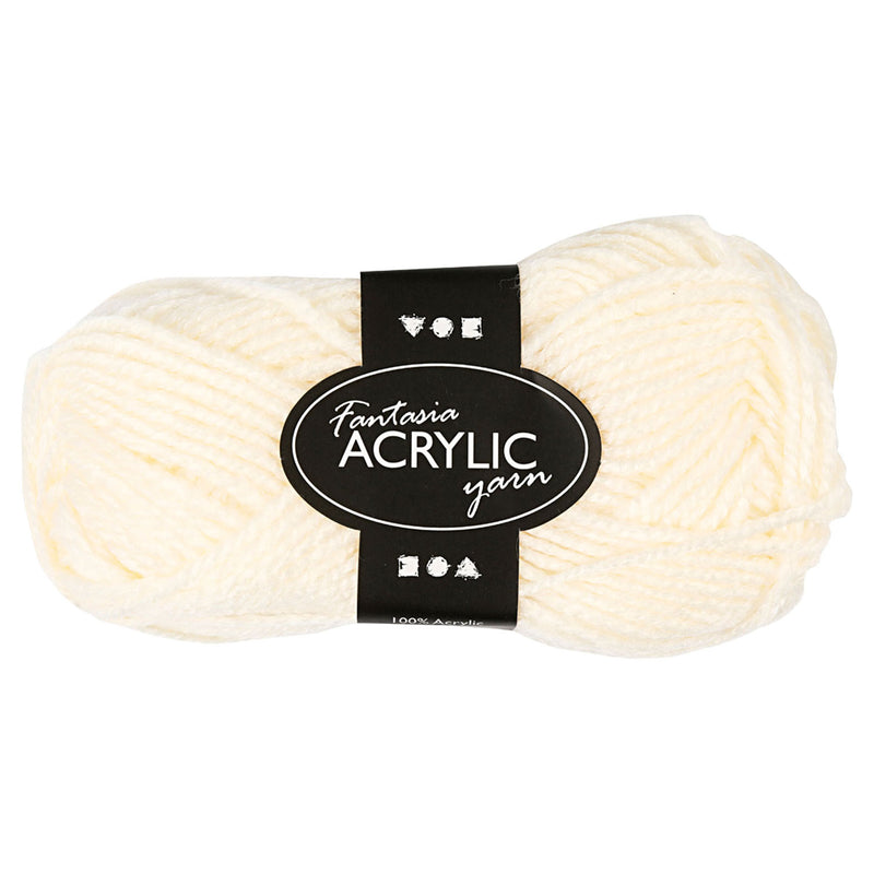 Hilo acrílico, Blanco hueso, 50gr, 80m