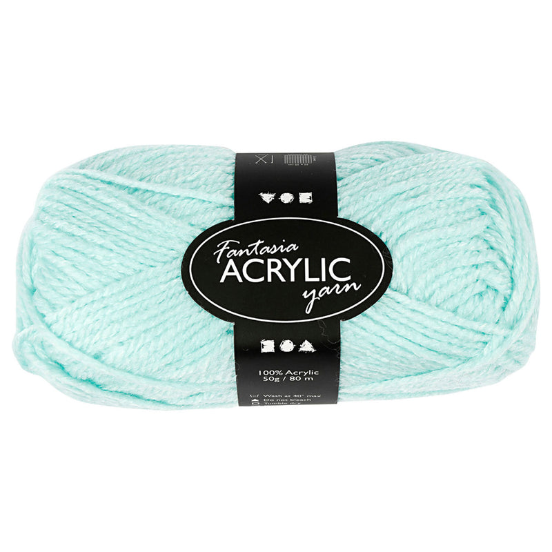 Filato acrilico, Verde menta, 50gr, 80m