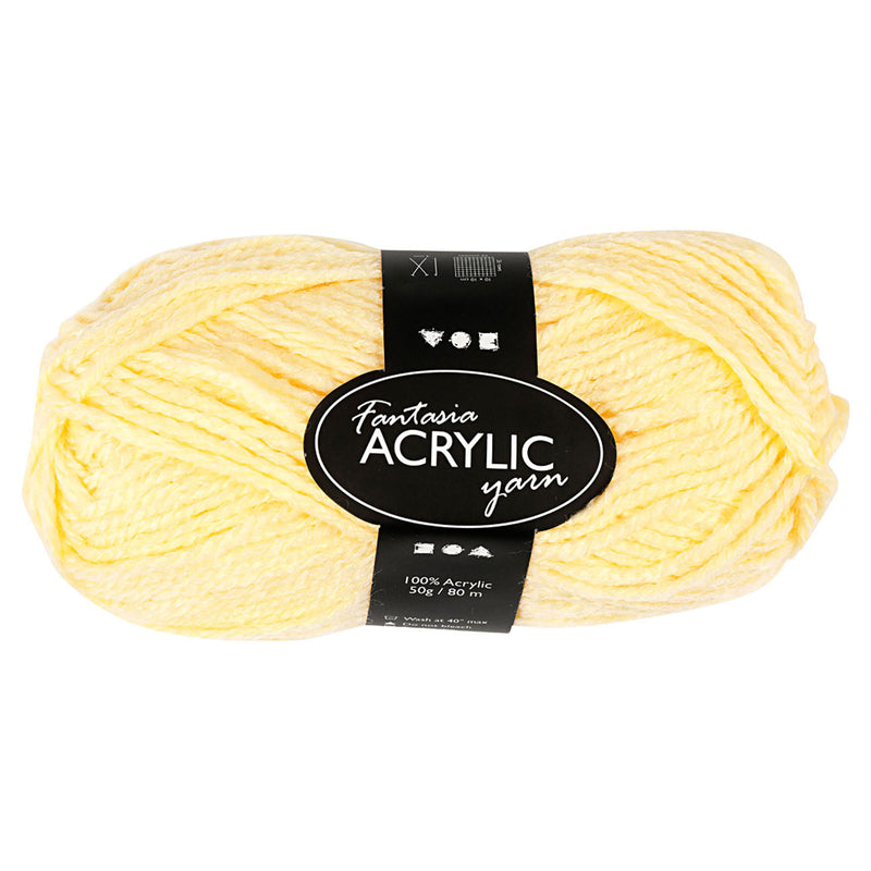 Hilo acrílico, Amarillo claro, 50gr, 80m
