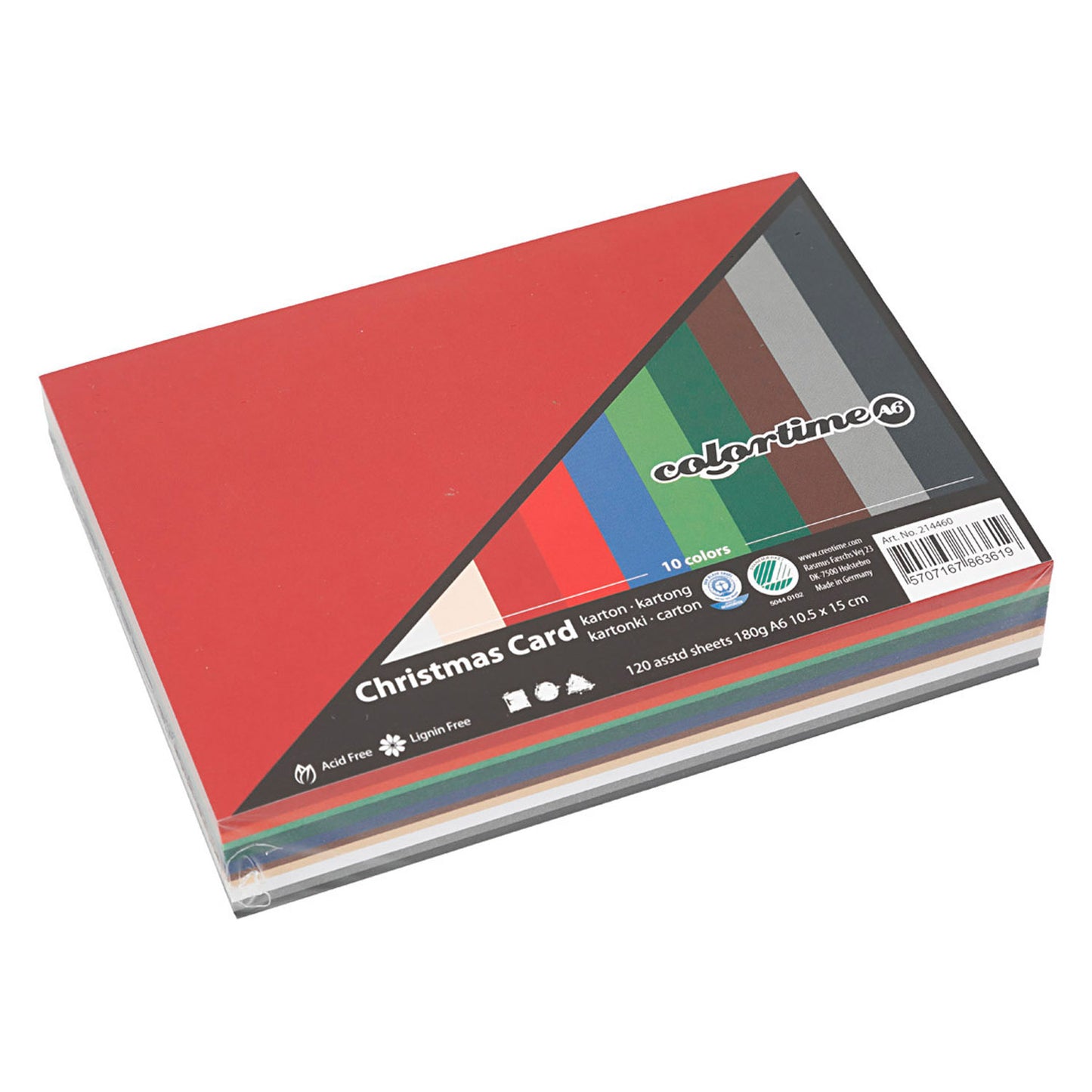 Tarjetas de cartón de Creativ Company Colores navideños, 120 hojas