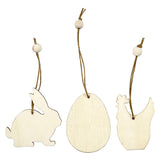 Creativ company houten paasdecoraties, 9st. - afbeelding 2