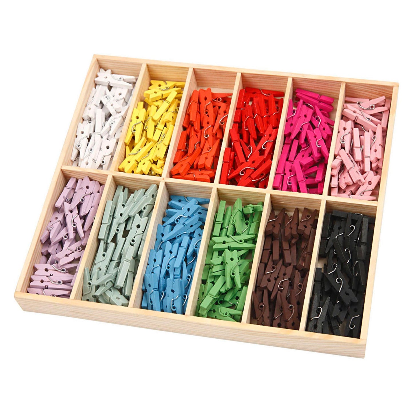 Mini clavijas de color de color, 12x24st.