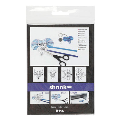 Fogli di pellicola termoretraibile con motivi di animali selvatici, 4 pz.