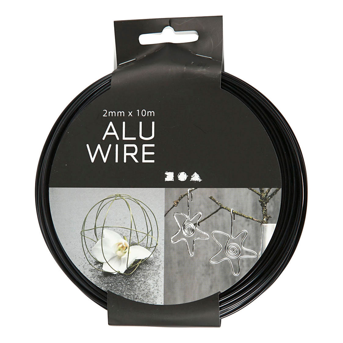 Filo in alluminio morbido nero 2 mm, 10 metri