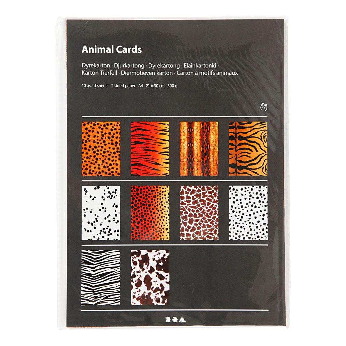 Animali Morifs Cardboard A4, 10 fogli