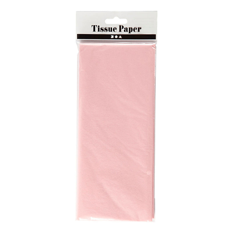 Tissuepapier, vel 50x70 cm, 17 gr, lichtroze, 10 vel 1 doos