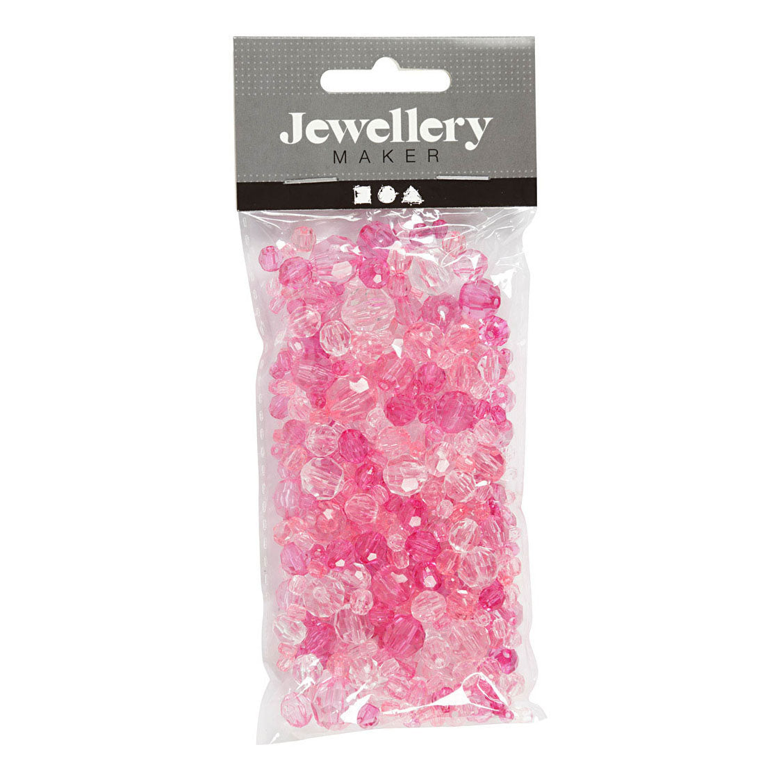 Creativ Company Mezcla de cuentas facetadas rosa, 45 gramos