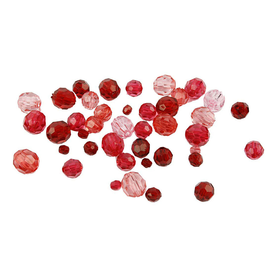Creativ Company Perline sfaccettate Mix Armonia Rossa, 45 grammi