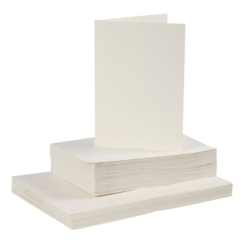 Creativ Company Biglietti e buste bianco sporco, 50 set