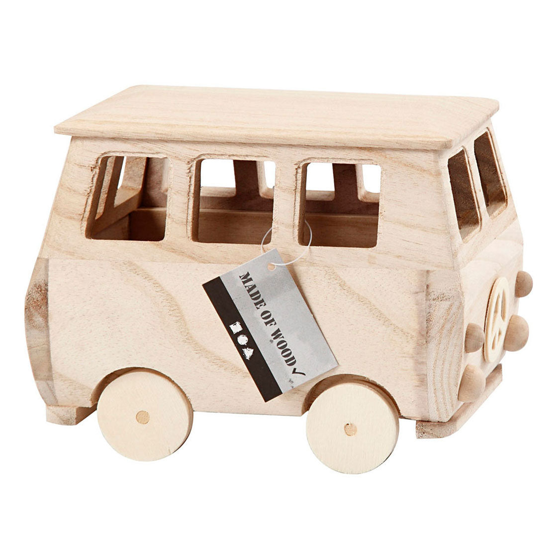 Creativ Company Minibús de madera, 17x10x13cm