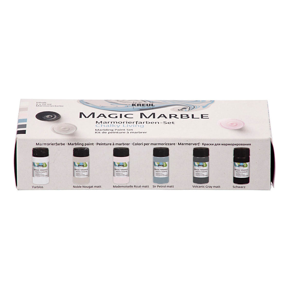 Creative Company Marble Paint Pastel Colors, 6x20ml