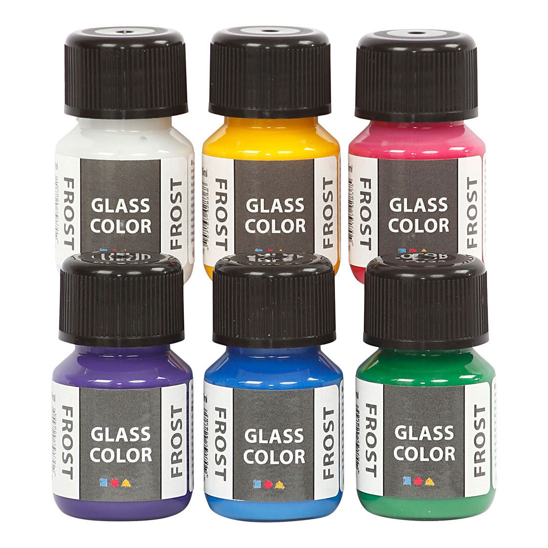 Creativ Company Glass Color Escarcha Pintura para Vidrio, 6x30ml